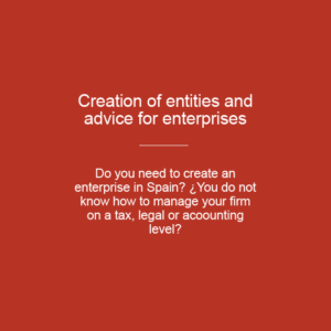 Creation of entities and advice for enterprises